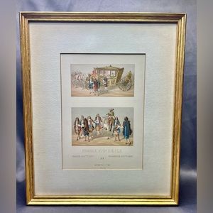 King Louis of France Royal Carriage Coach & The Palace of Versailles 15x18”frame